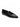 A single Clamour Ballet Flat Black shoe by Sanctuary Clothing, featuring a sleek design with a pointed toe and a thin strap across the top, fastened with a side button. The shoe boasts a smooth, polished finish and has a flat sole.