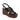 The "nouveau black" by Sanctuary Clothing is a black platform sandal featuring crossed leather straps, an adjustable slingback with a gold buckle, a thick brown cork sole, and a light tan footbed.