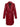 The Vegan Leather Coat Garnet by Sanctuary Clothing is a long, glossy red coat featuring a single front button and a tie belt. It boasts a lapel collar and two front pockets, and is displayed on a white background.