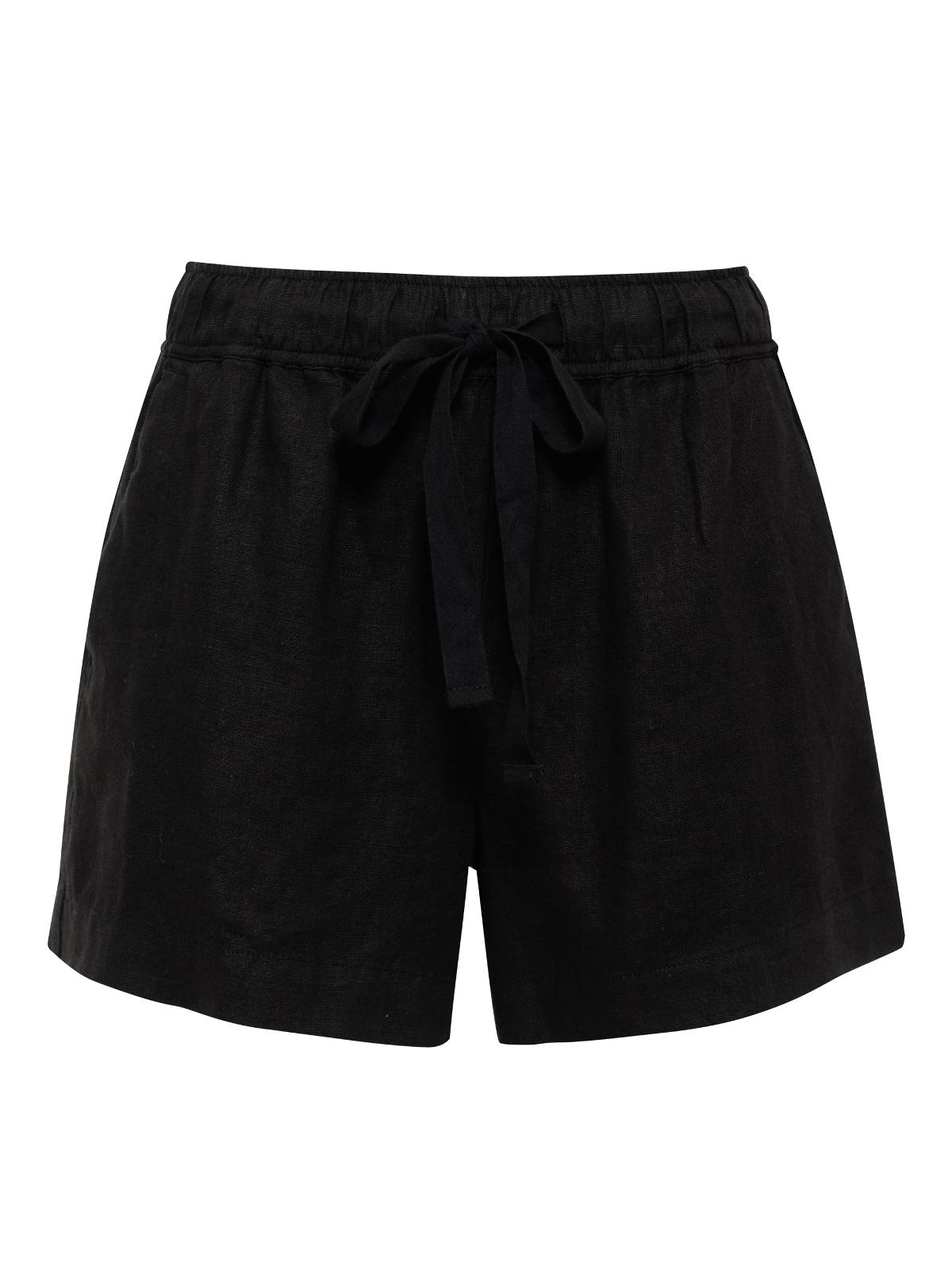 The Always Linen Short Black from Sanctuary Clothing features an elastic waistband and a drawstring tie in the front, offering a simple, casual design with a slightly looser fit. The shorts are made from lightweight fabric for maximum comfort.