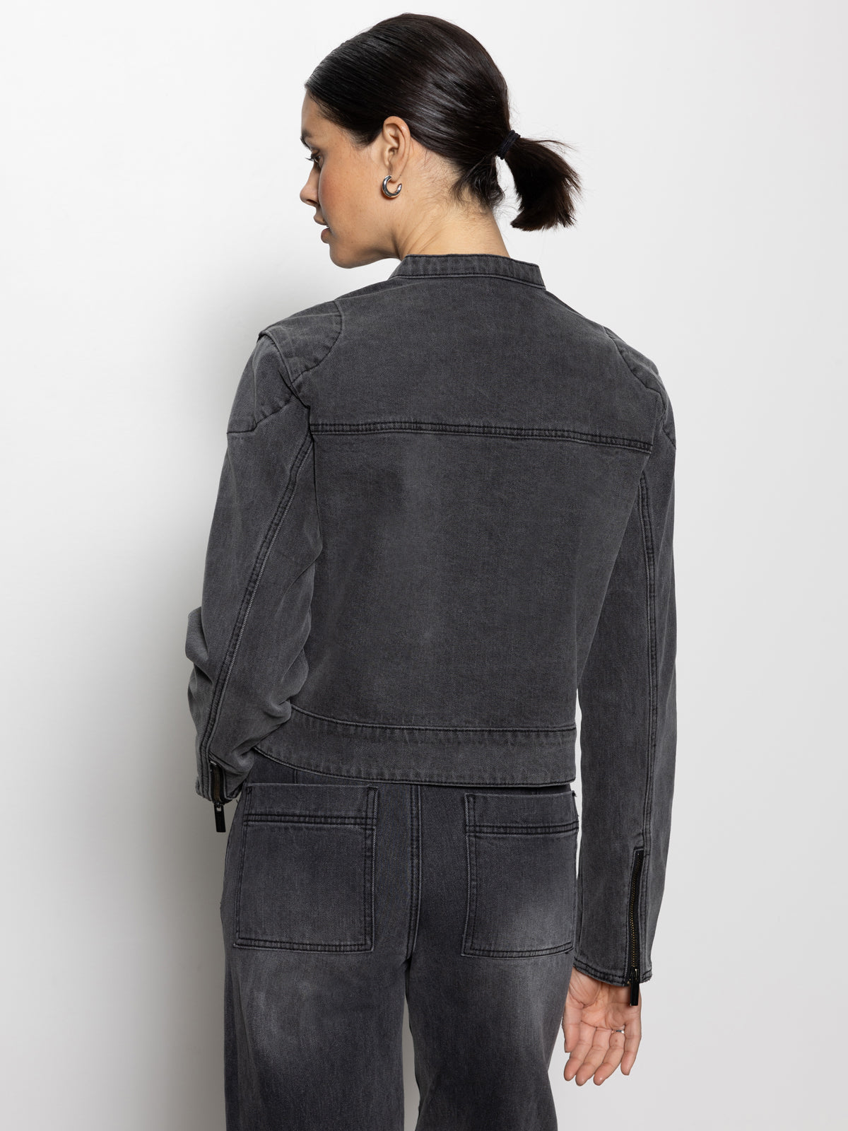 Denim Moto Jacket Dark Asphalt