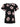 The Perfect Tee Rose Smoke Flower Pop by Sanctuary Clothing is a black short-sleeved crew neck T-shirt adorned with a pattern of large, light pink flowers evenly distributed across the fabric.