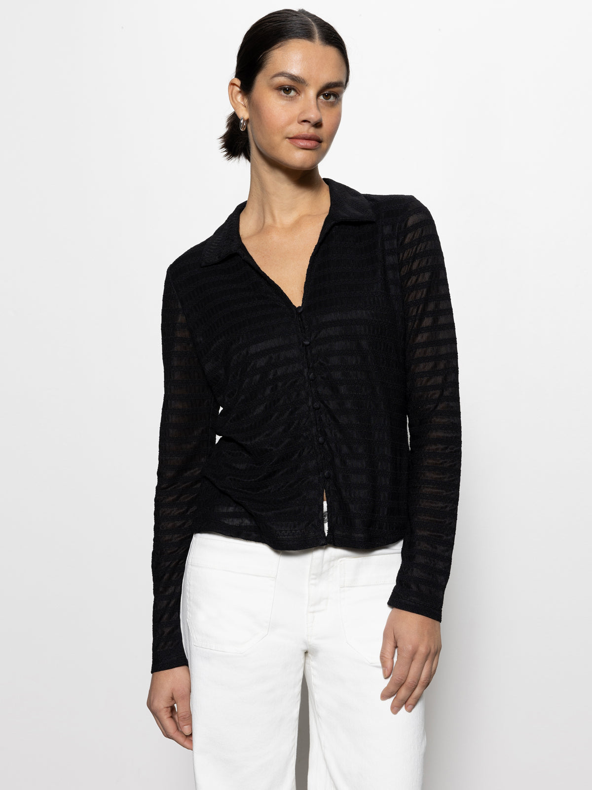 Mesh Lace Shirt Black