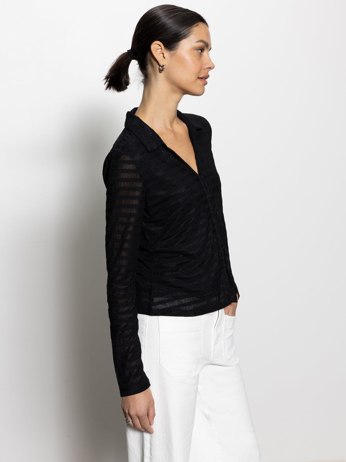 Mesh Lace Shirt Black