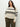 A person in a Sanctuary Clothing sporty stripe open knit sweater, featuring eco natural with black stripes from the inclusive collection, stands against a plain background. They have long brown hair and are wearing olive green pants, one hand in their pocket.