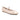 The Facile Ballet Flat Milk by Sanctuary Clothing is a single beige ballet flat featuring a small decorative bow on the front. It includes a thin elastic strap over the instep for added security. The design is simple and elegant, making it suitable for both casual and semi-formal wear.