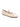 The Facile Ballet Flat Milk by Sanctuary Clothing is a single beige ballet flat featuring a small decorative bow on the front. It includes a thin elastic strap over the instep for added security. The design is simple and elegant, making it suitable for both casual and semi-formal wear.